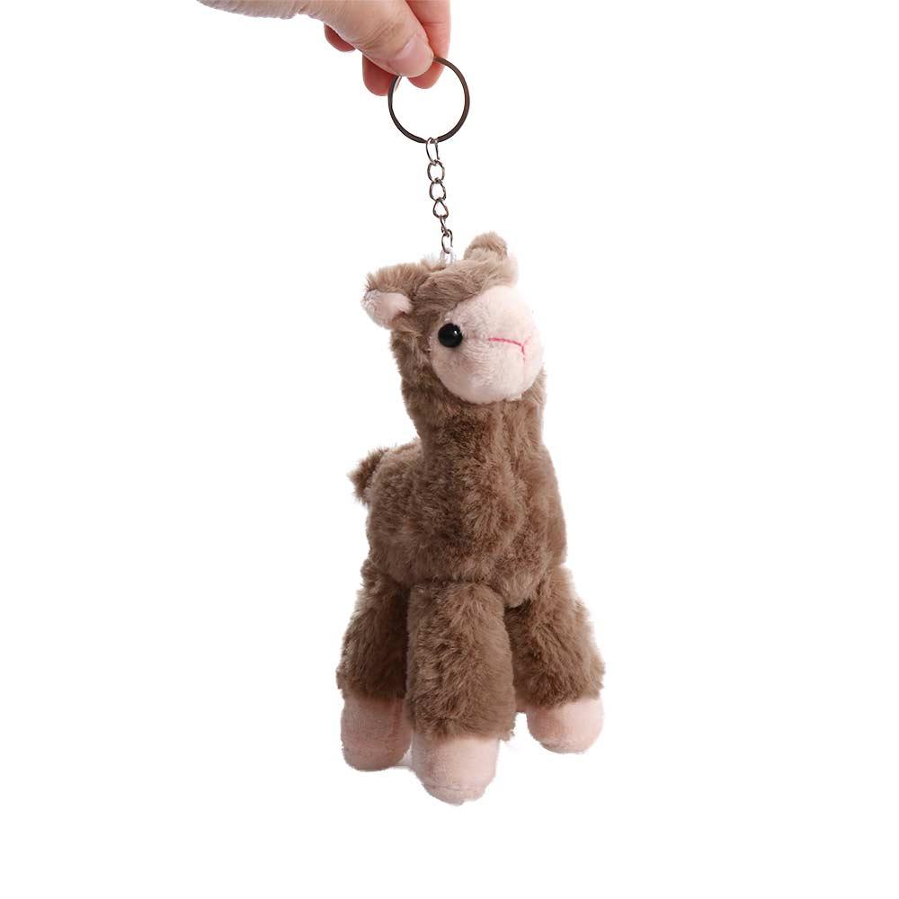 Backpack Accessory Plush Doll Pendant Handmade Key Trinket Sheep Key Ring Stuffed Toy Keychain Alpaca Keychain Animal Keyring