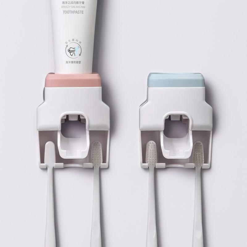 Wall Mounted Toothbrush Holder Toothpaste Squeezer Multifunction Automatic Toothpaste Dispenser Bathroom Toothbrush Stand Rack
