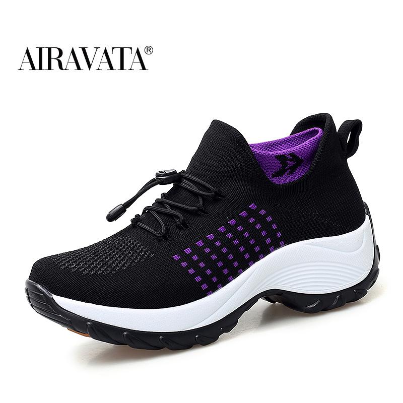 Fashion Women Shoes Running Increased Fly Weaving Sneakers Non Slip Casual Shoes 5 Color Size 35-45