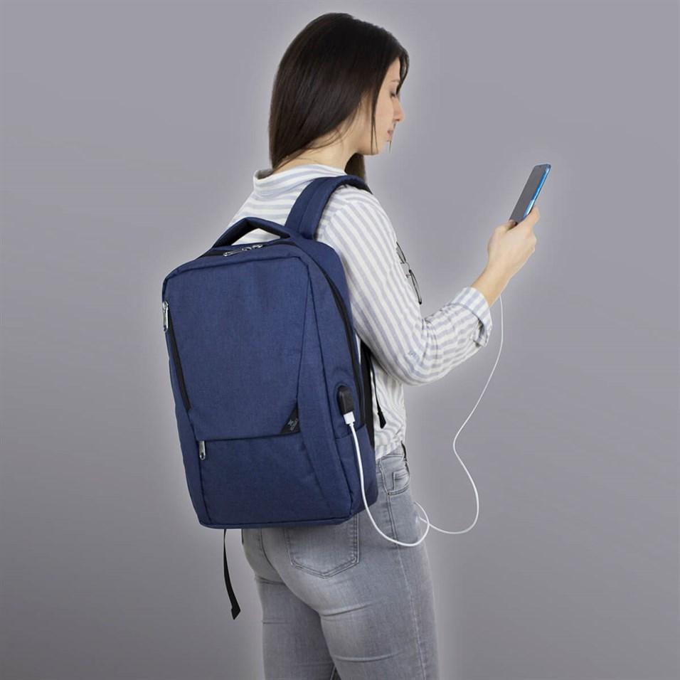 Тонкий рюкзак Smart Bag для ноутбука с USB-разъемом для зарядки