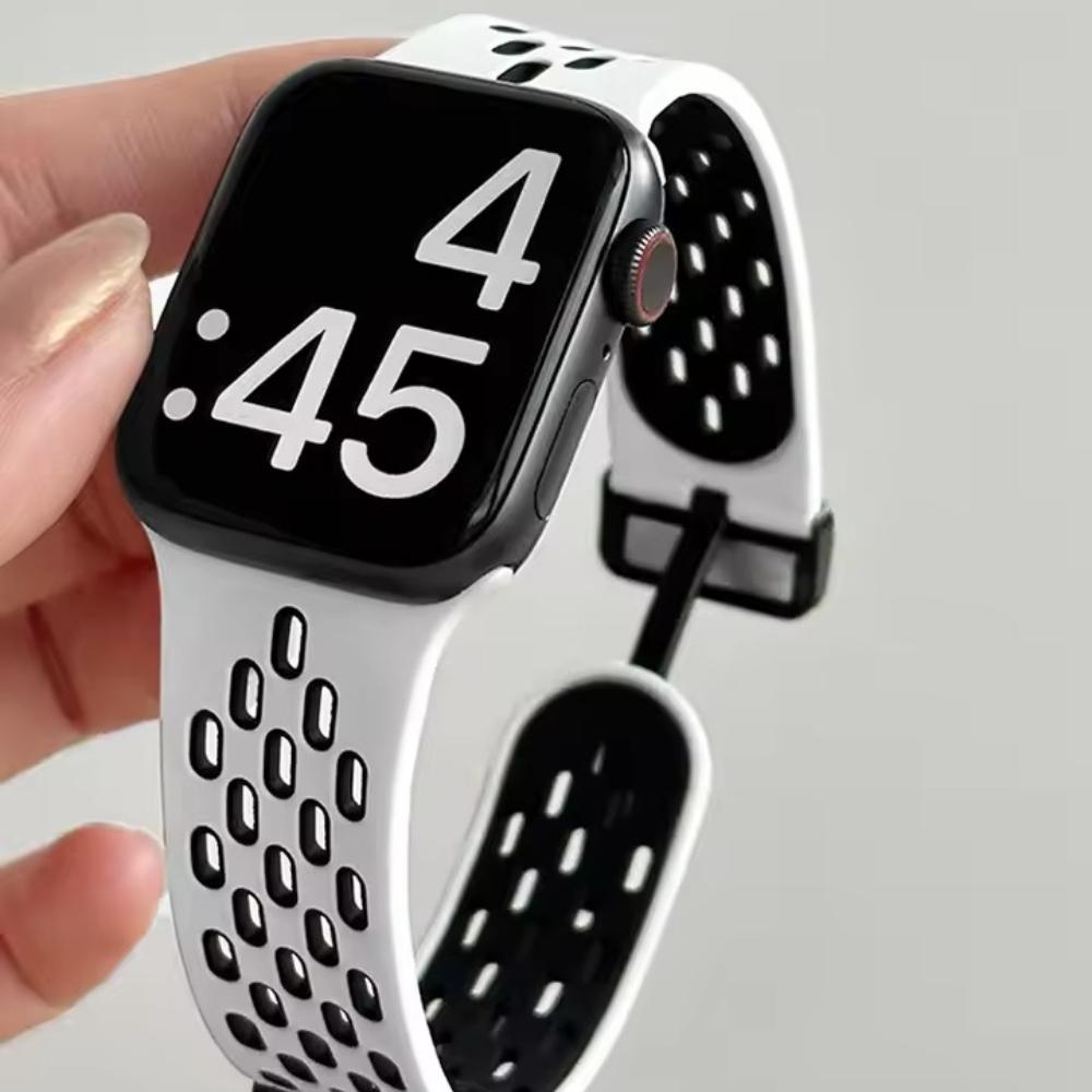 Магнитный силиконовый ремешок для Apple Watch Band Ultra 3 2 49мм 45мм 41мм Браслет для iWatch Series 11 10 9 8 7 6 SE 5 4 3 38мм 46мм 42мм 44мм