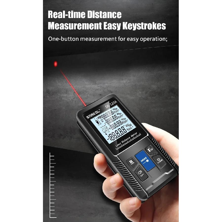 Snakol 120M Green Laser Tape Measure High Accuracy Distance Meter with Multiple Measurement Functions Electronic Ruler