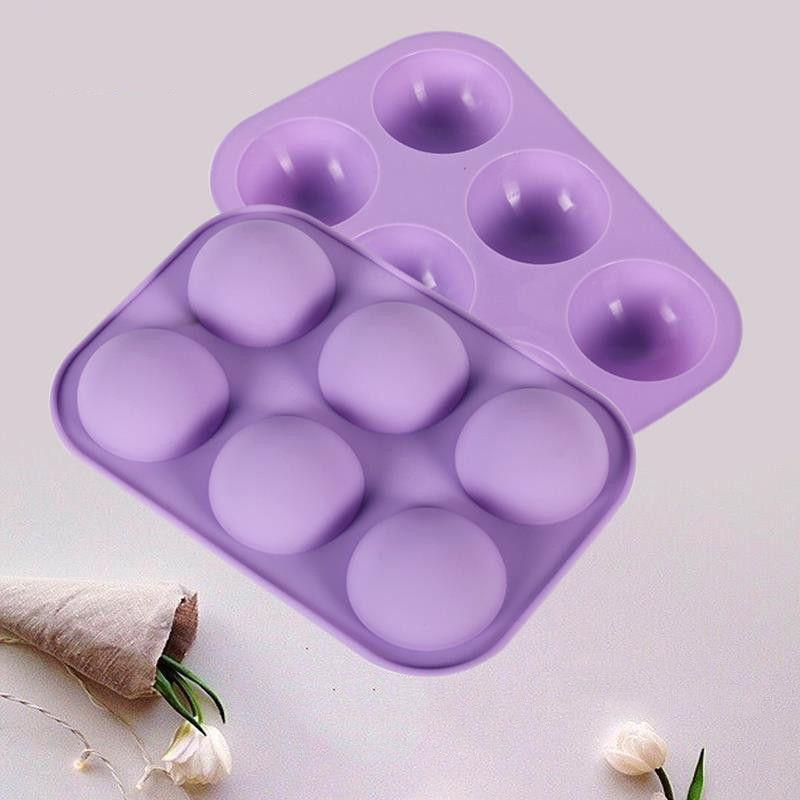 Универсальная 3D силиконовая форма на 6 ячеек в виде полусферы для идеально сформированных шоколадных и пирожных угощений