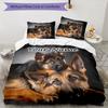 3PC Custom Name "German Shepherd Duo" Bedding Set Printed Bedding Set Duvet Cover Closure Includes 1 Duvet Cover & 2 Pillowcases for All Seasons Bedro