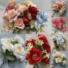 New 35cm Peony Silk Flowers 6 Heads Gifts Artificial Peony Flowers DIY Fake Flower Photo Props