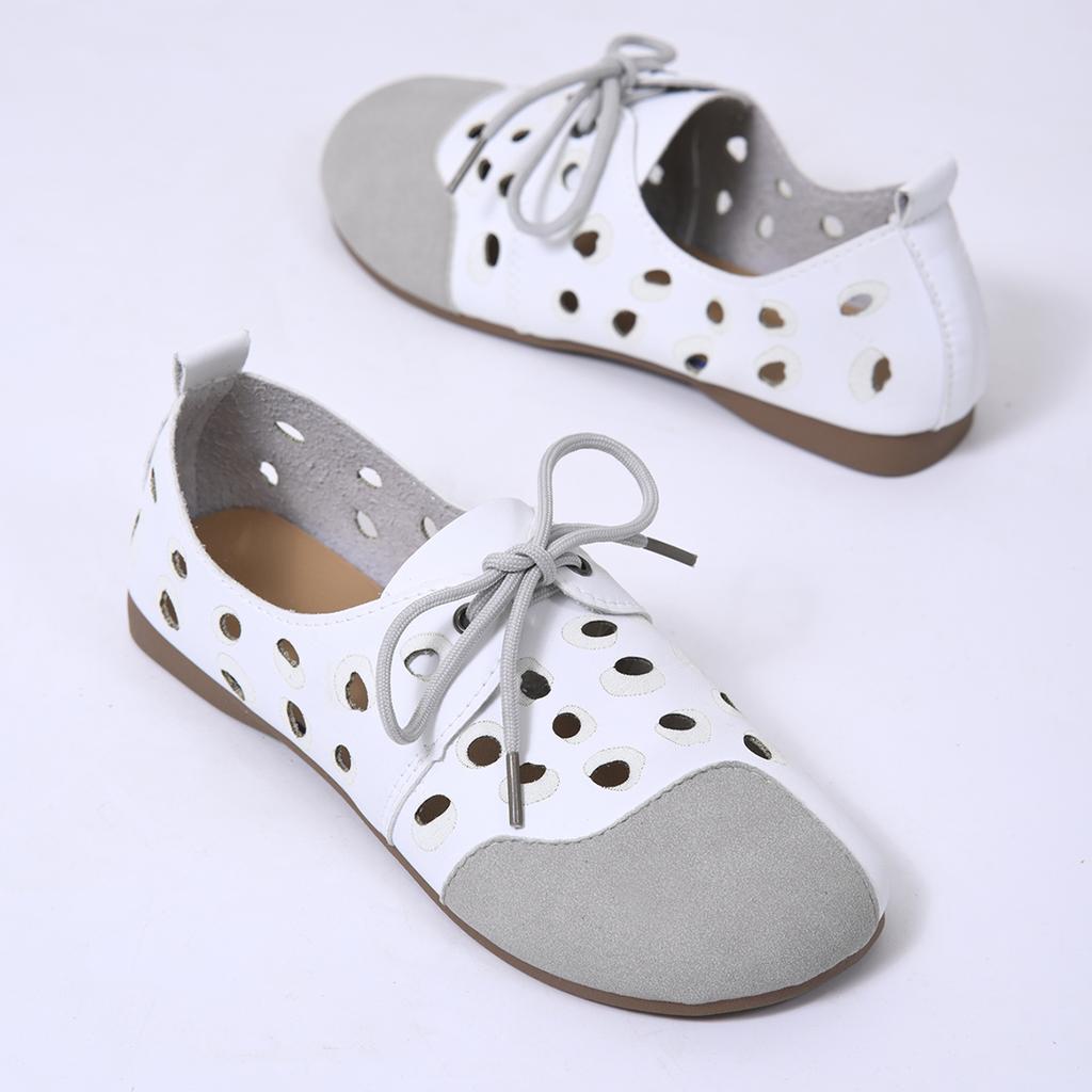 Обувь для женщин на плоской подошве Mokasin Летние женские сандалии Slip-on Barefoot Round Toe Hollow Comfortable Soft White Cheap Распродажа