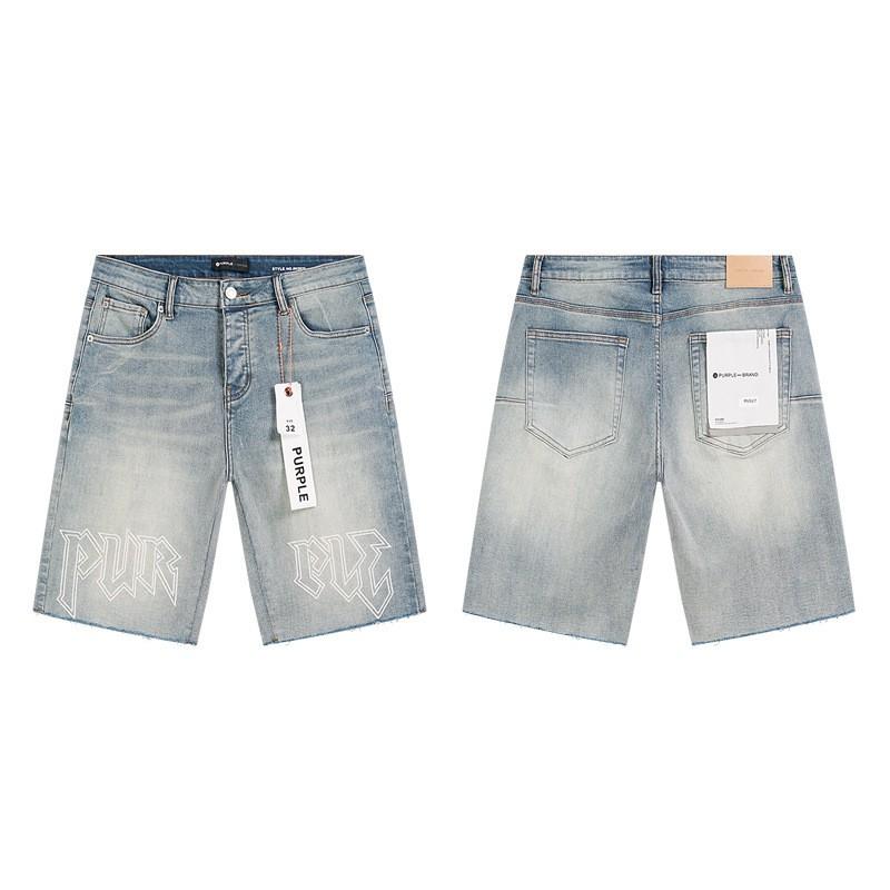 2026 Mens Premium American Streetwear Denim Shorts - Slim Fit Hand-Painted Distressed Low Rise Cotton Blend
