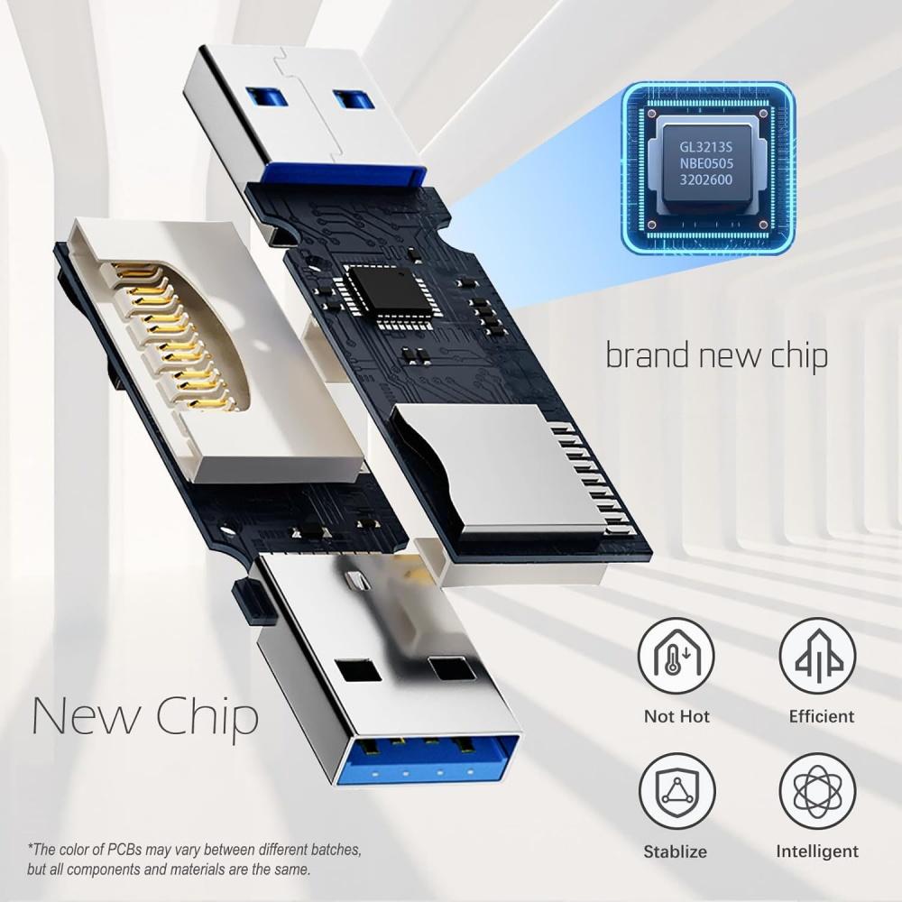 USB 3.0 Устройство для чтения карт Micro SD 5 Гбит/с 2-в-1 Устройство для чтения карт SD для SDXC SDHC MMC
