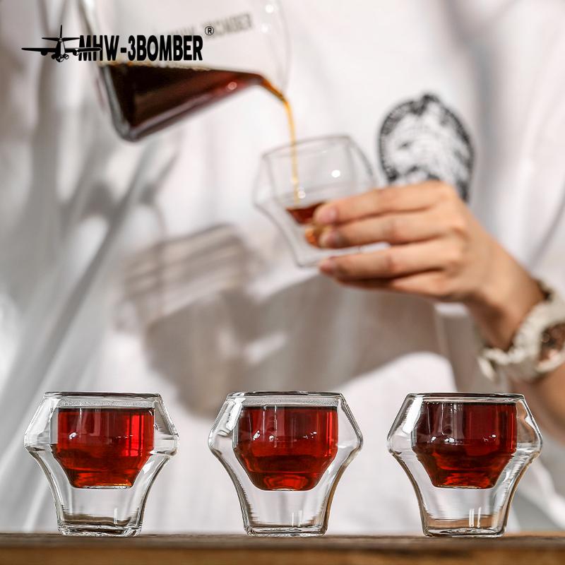 MHW-3BOMBER Двустенные стеклянные кружки, многоразовые, с защитой от ожогов, для чая, эспрессо, рюмки, бокалы для вина, аксессуары для бара и кухни, для кофе.