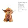 Highland Cattle Cow Animal Decoration with Bead Chain Hanging Toy DIY Keychain Pendant Decoration Backpack Ornament Birthday