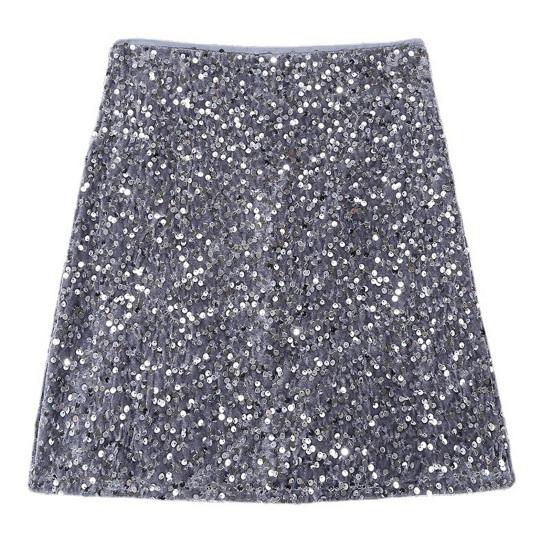 Сексуальная юбка с высокой талией, облегающая бедра, однотонная, с блестящими пайетками, декорированная мини-юбка для отдыха, пляжа, путешествий, вечеринок