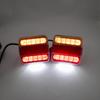 1 Set 12V Universal Rear Towing Trailer Tail Light 14 LED 7.5m+2.5m Cable 7 Pin Brake Stop Waterproof License Number Plate Lamp