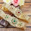 Gold Color Chic Belt Wedding Jewelry For Women Flower Crystal Waist Belt Chain Adjustable Length 2023