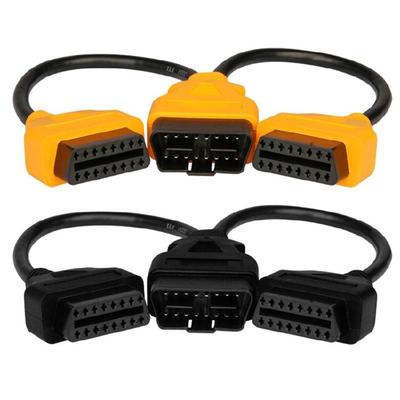 16-контактный удлинитель OBD 2 OBD2 16-контактный штекер на двойной гнездовой Y-разветвитель угловой кабель-разъем для удлинения OBDII