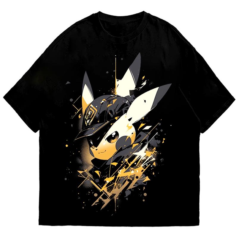 Anime Pokmon Graphic Unisexs Womens T Shirt Cotton Oneck Y2k Harajuku 2026 Summer Unisex Fashion TShirt Black Tee Tops Unisex