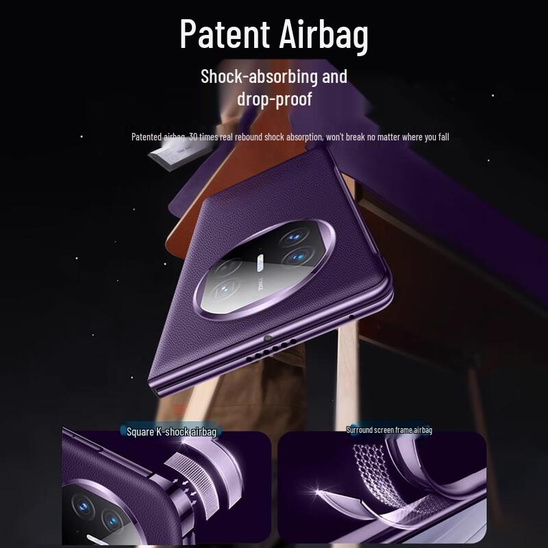 Кожаный чехол-книжка из натуральной кожи для складного телефона Huawei Mate X5/X3