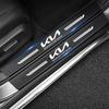 OUXU2 Carbon Fiber Car Rear Door Sill Protector Trunk Bumper Stickers for KIA K3 K7 Ceed Forte K9 Optoma Picanto K5 Rio Sorento Soul