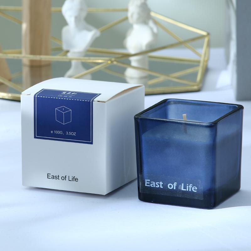 DIY Handmade Soy Wax Square Cup Aromatherapy Candle Romantic Incense Candle Proposal Candle Candle Dinner Birthday Party