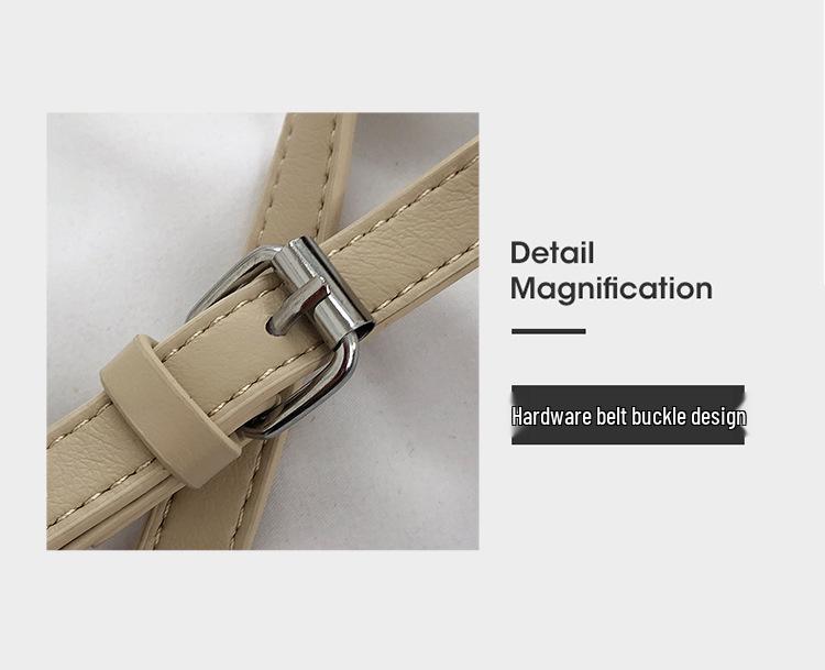 Женская корейская ретро маленькая квадратная сумка кроссбоди 2024 - Универсальный однотонный цвет, повседневный стиль на одно плечо