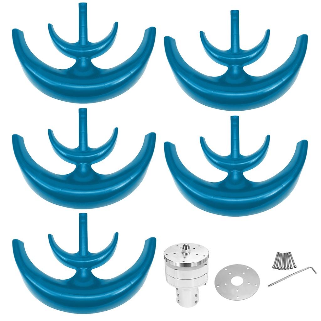 24V/12V Wind Turbine with 5 Blades Lantern Vertical Axis Wind Turbine Generator Motor Kit 800W for Home Windmill Use