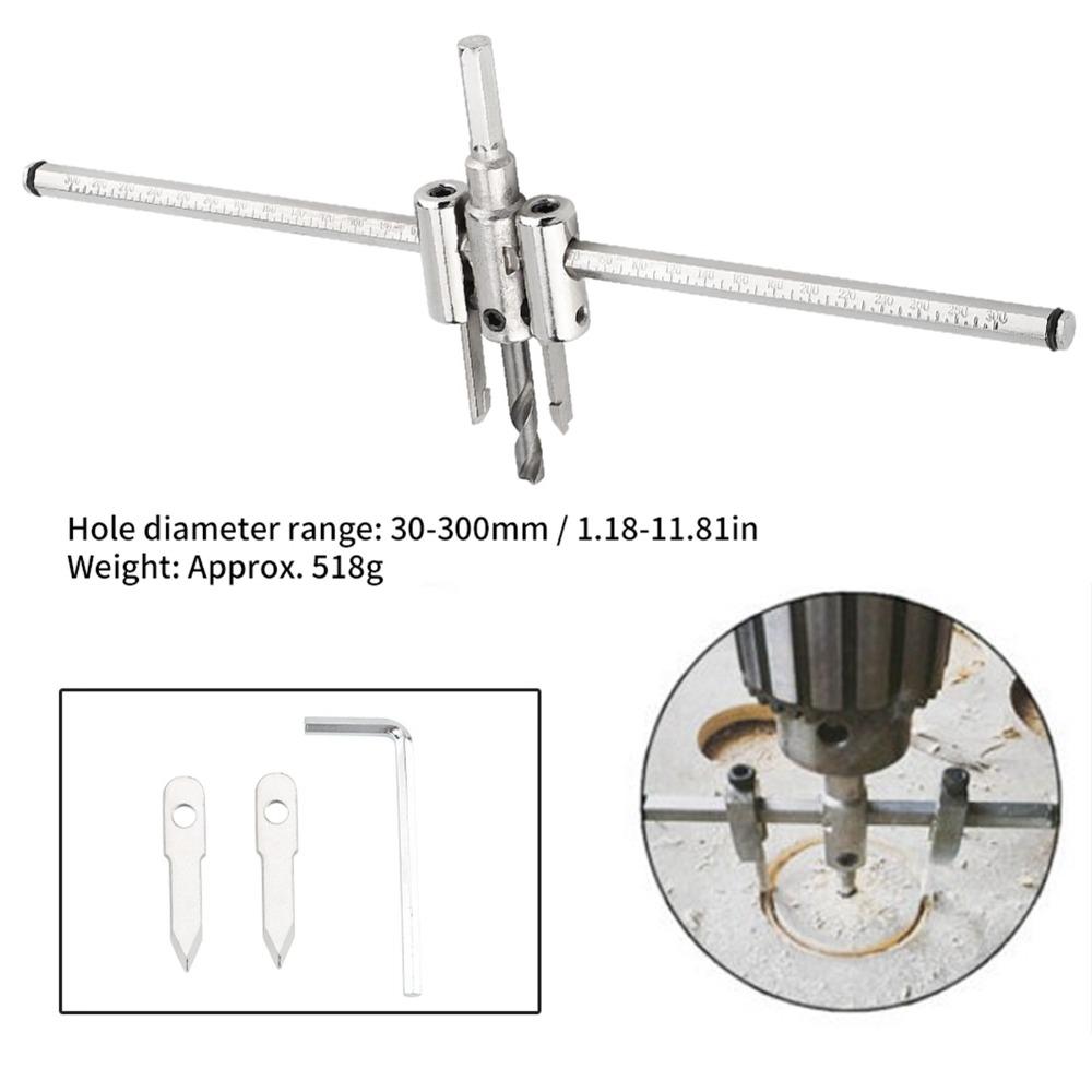 Alloy Steel Circle Hole Cutter 30-300mm Diameter Hole Saw Drill Bit DIY Woodworking
