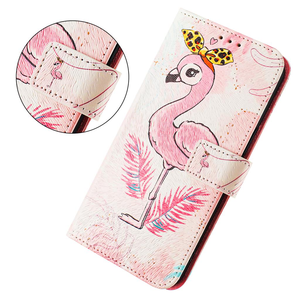 Flamingo Luxury Painted Leather Case Wallet PU Leather Book Style Cover for Samsung Galaxy S21 S22 S23 S24,Note10 Note20,A13 A15 A16 A06 A54...