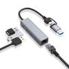 Сетевой адаптер USB-C - RJ45 2-в-1 Gigabit с 3-портовым концентратором USB 3.0