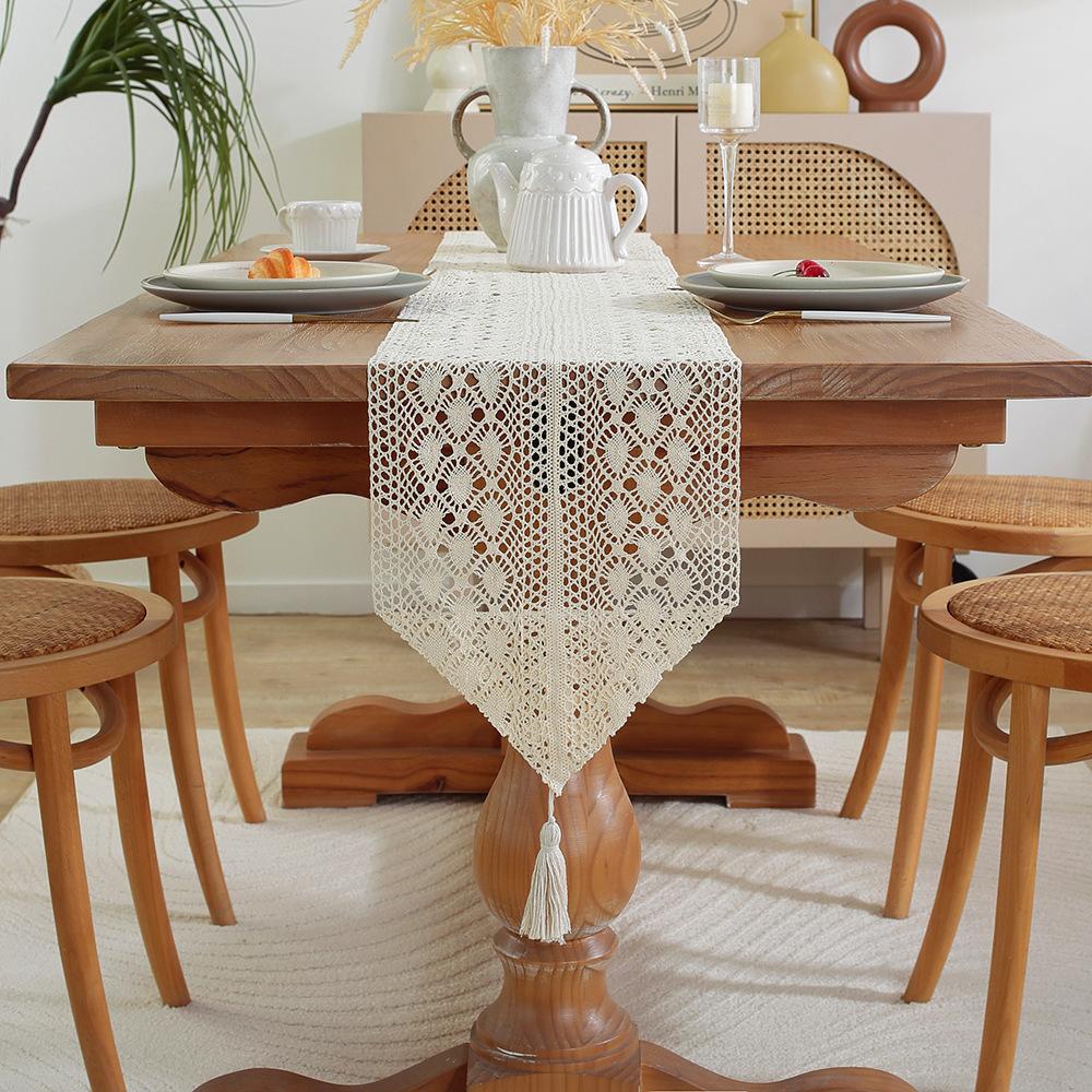 Настольный флаг страны, полый, ретро, хлопковая нить, вязание крючком, настольный флаг, кружевная скатерть, серия Sen, крышка для ТВ-тумбы, журнального столика