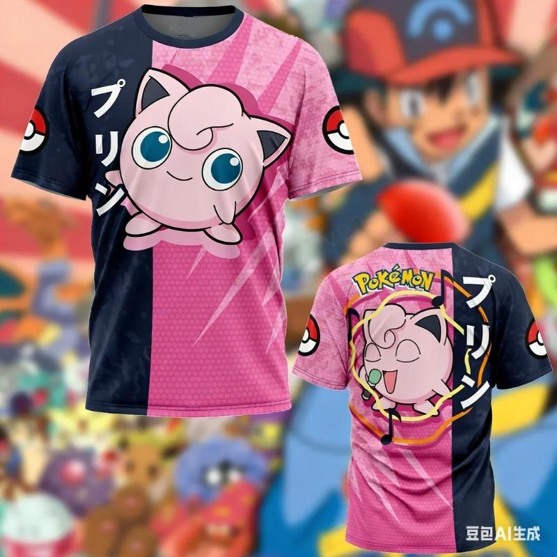Adult and Kids Pokémon 15-Style 3D Print T-Shirt Pokémon Trainer Parent-Child Family Gathering Brother T-Shirt