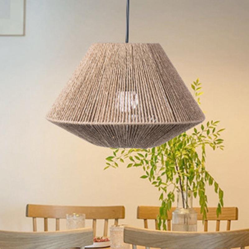 1 шт. ротанговый светильник, плетеный вручную абажур из ивовой лозы, чехол для люстры из бумажной веревки в стиле бохо для ресторана, подвесной светильник, абажур