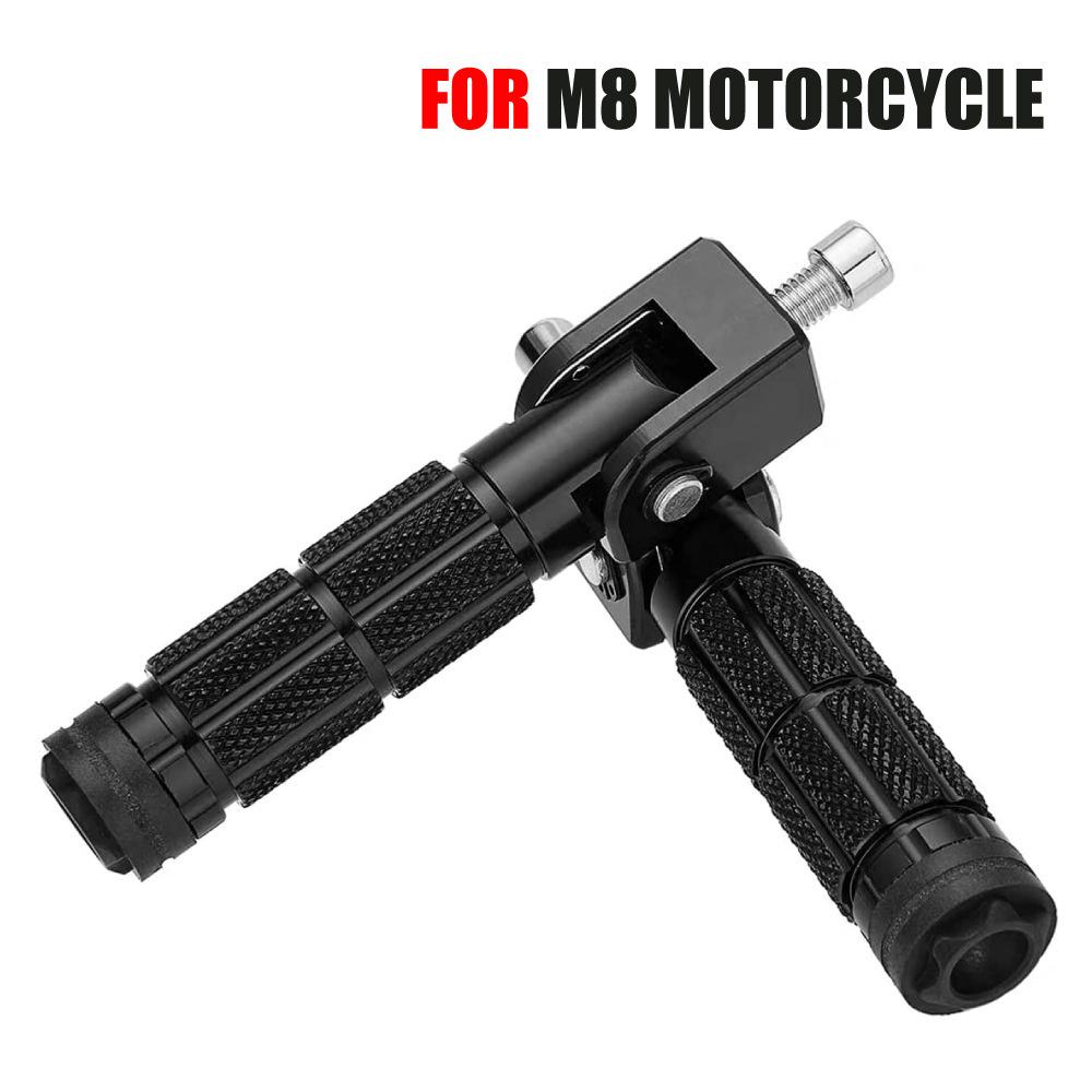 Pair CNC Aluminum M8 Motorcycle Passenger Foot Peg Foldable Rear Pedal Footrest