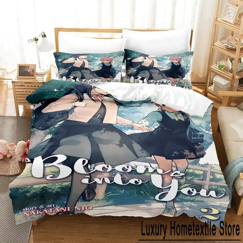 Новый комплект постельного белья Bloom Into You Single Twin Full Queen King Size Bed Set Adult Kids Bedroom Duvet Cover Sets Anime Bed Sheet Set