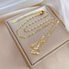 Copper Micro-inlaid Zircon Ins Crystal Zircon Butterfly Pendant Necklace Temperament Light Luxury Niche Design Neck Chain.