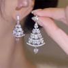 Women Fashion Christmas Tree Light Luxury High-end Long Tassel Earrings Winter New Earring LXY