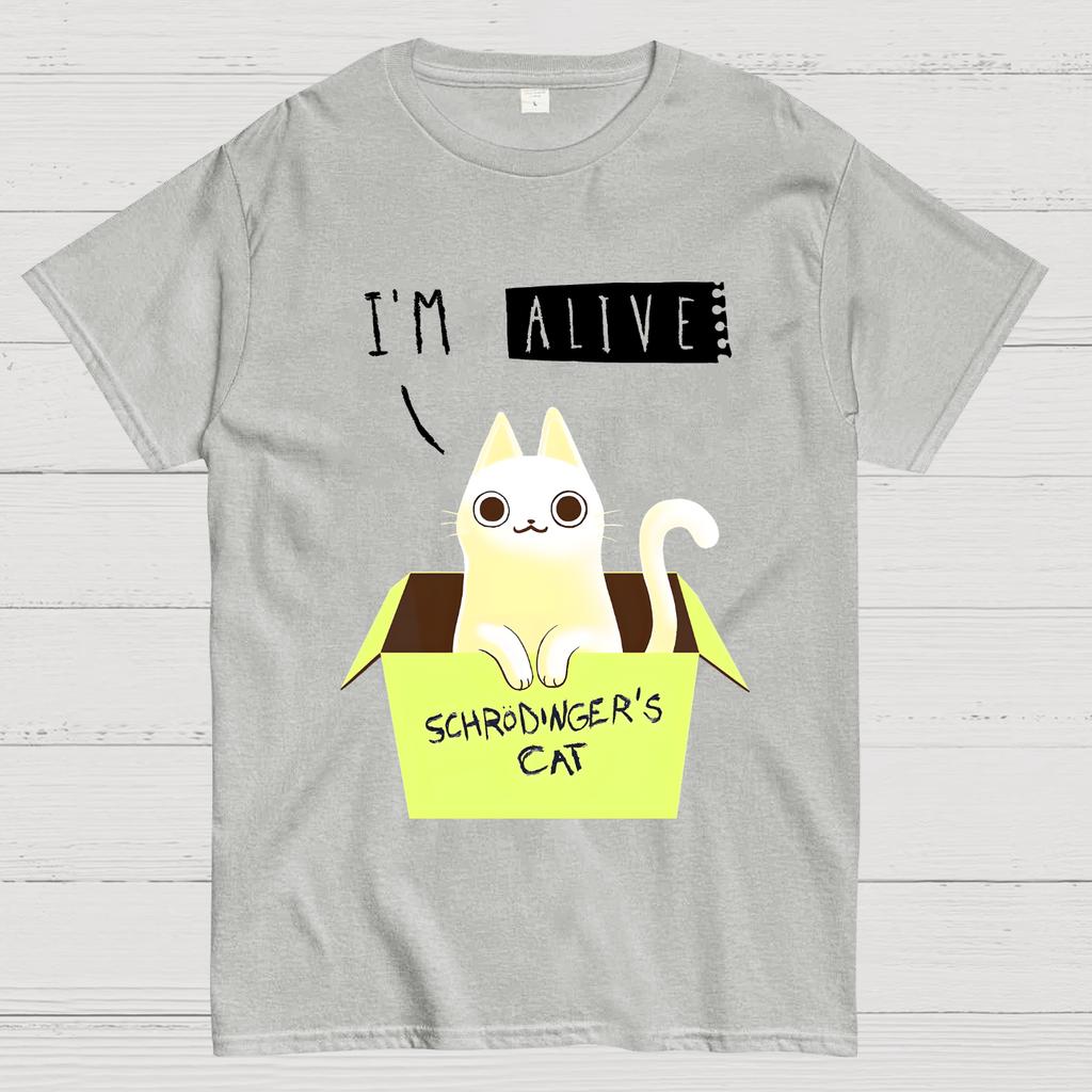 I'm Alive Schrödinger's Cat Unisex 100% Cotton Summer Casual Cool Loose T-Shirt