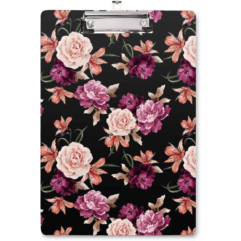 WAVEYU Cute Clipboard, Decorative Office Fashion Hardboard Wood Nursing Clip Board for Standard A4 Letter Size for Students, Women,12.5"x 9",