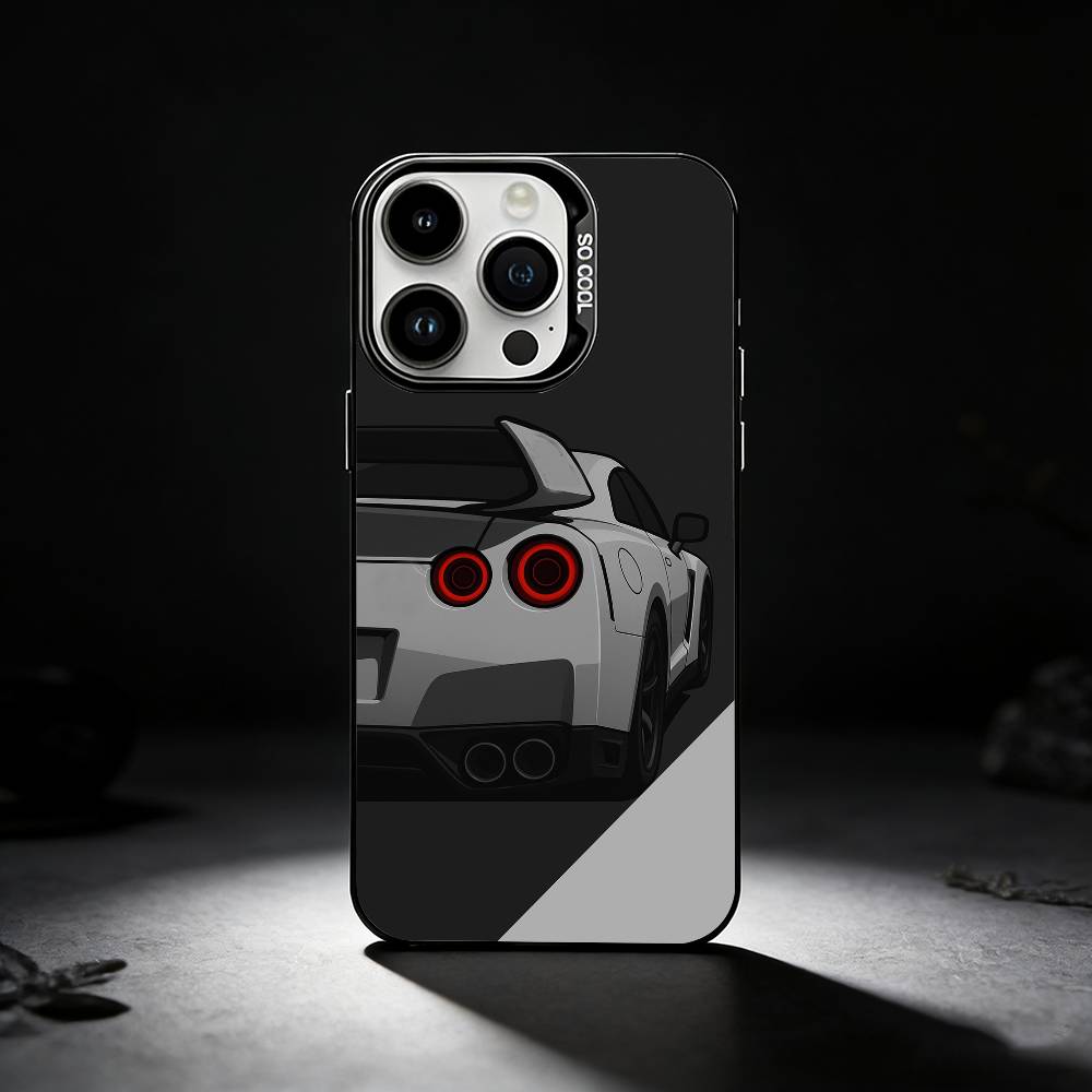 Автомобильный JDM R35 Чехол для телефона для iPhone 17,16,15,14,13,12,11 Plus,Pro Max,XS,Цветной серебристый чехол для телефона
