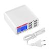6-портовое USB-зарядное устройство 6A, док-станция для зарядки с ЖК-дисплеем