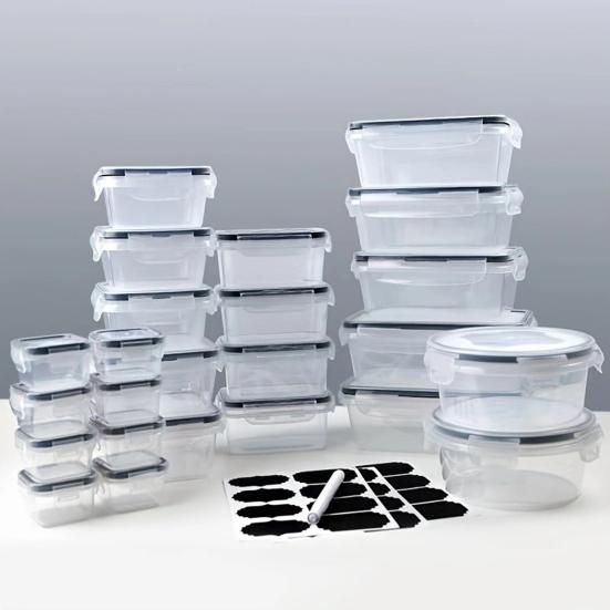 24Pcs/Set Food Storage Containers Leak-Proof Sealed Boxes with Lids Plastic Meal Prep Containers Includes Labels And Pen for Kitchen Pantry