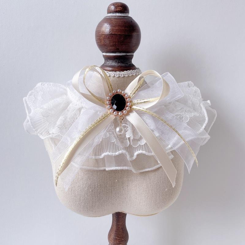 Pet Spring Bow Mesh Pet Scarf Cat Lace Collar Dog Sweet Drool Towel Decoration Dog Accessories for Small Dogs Puppy