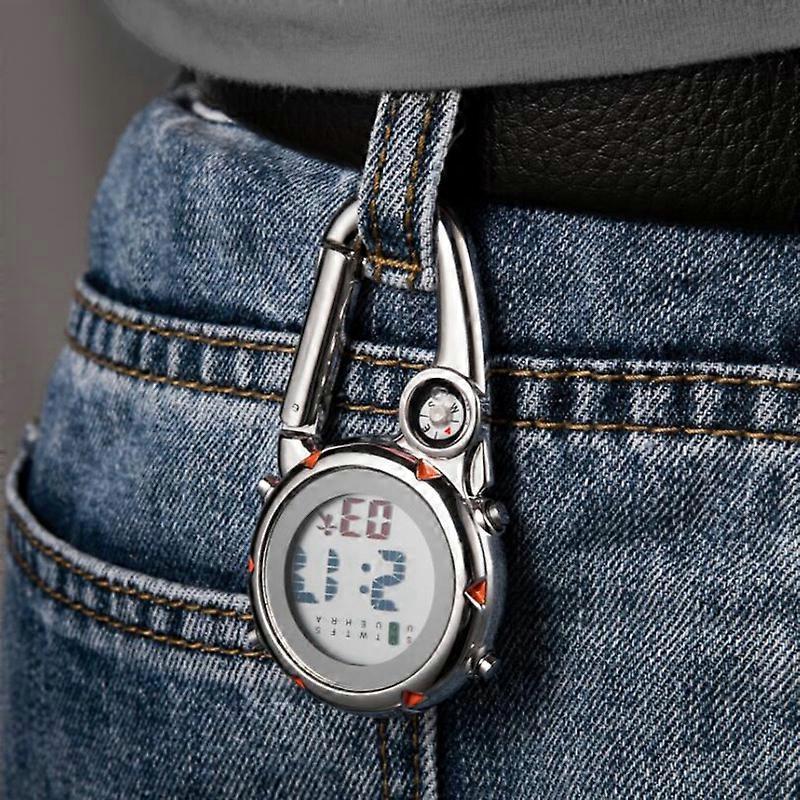 Clip on Carabiner Digital Watch Luminous Sports Watches Carabiner Watch for Hikers Mountaineering O