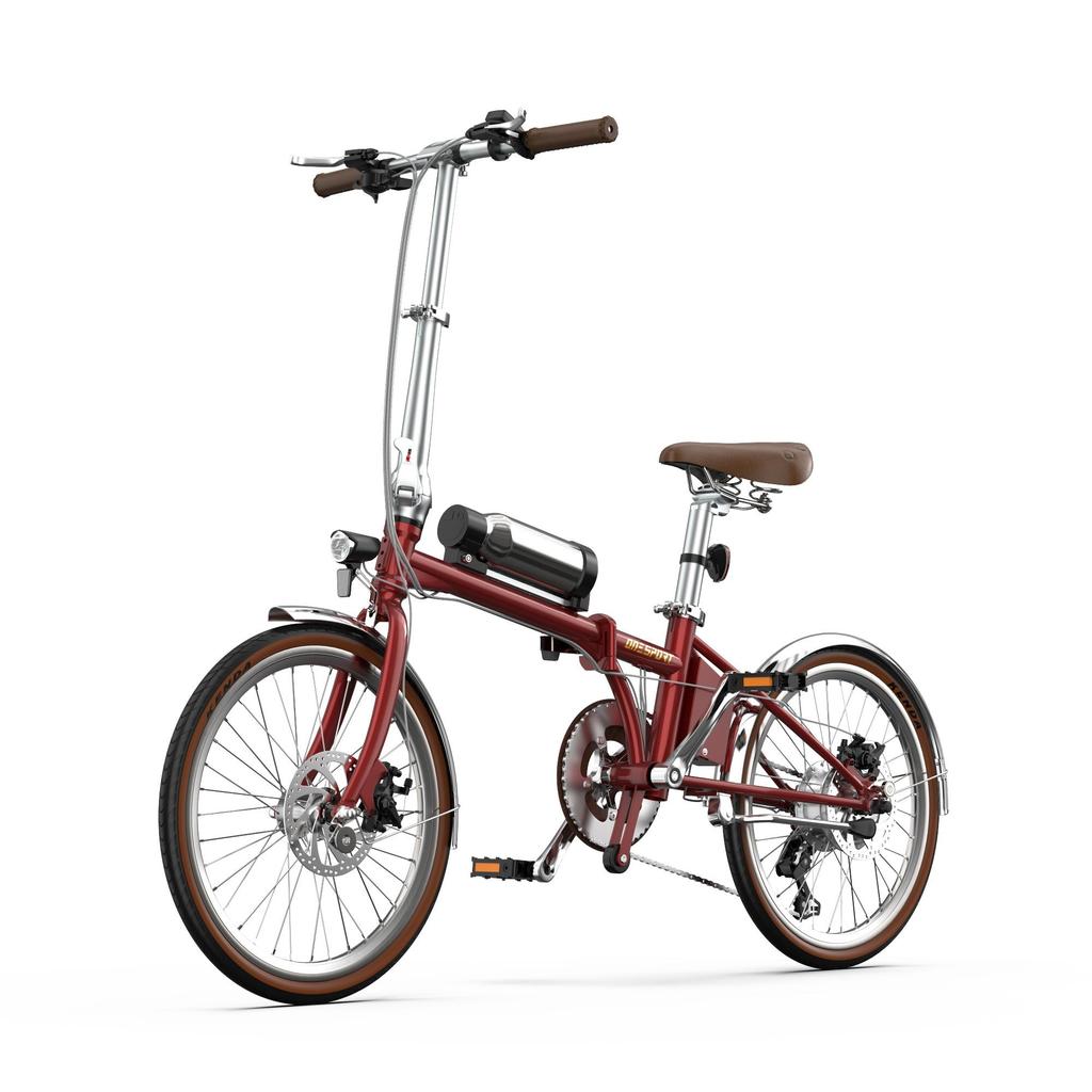 OT02PRO, red/green, 250W motor power, 36V, 5.2AH detachable battery, 20*1.35 inch tires, city road electric bicycle, maximum speed 25KM/H