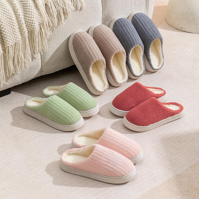 Cotton Slippers Autumn and Winter Outdoor Indoor Home Comfort Thick Sole Plush Warm Couple Shoes