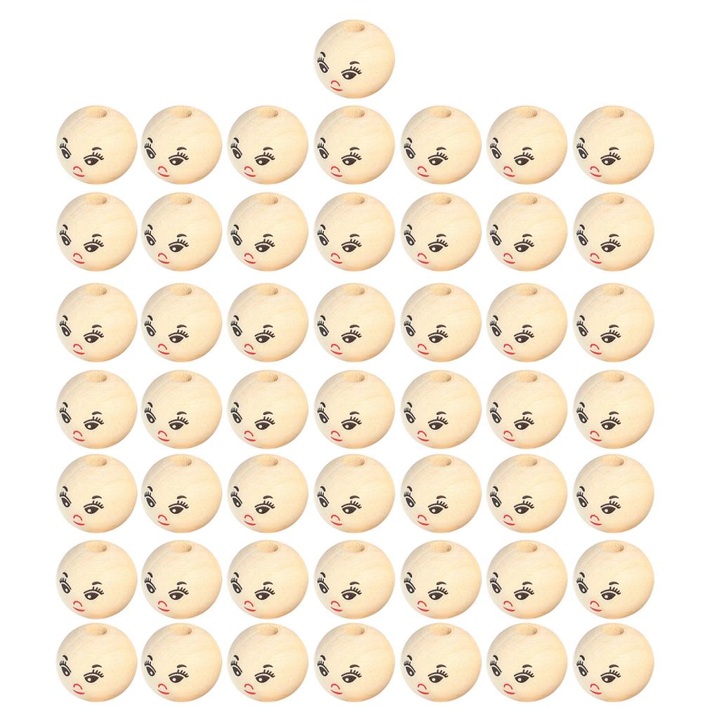 Ассорти Бусины из Натурального Дерева Улыбающееся Лицо Кукольная Голова Свободные Бусины Шарм Разделители для DIY Изготовления Ювелирных Изделий Аксессуары Ручной Работы
