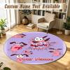 Courage the Cowardly Dog Personalized Round Rug Support Custom Name, Soft Home Decor Mat