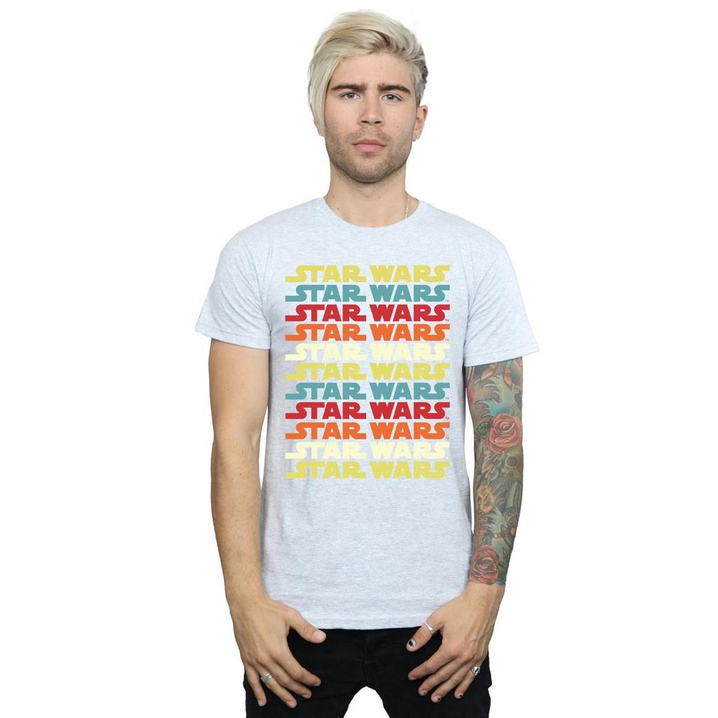 Star Wars Mens Retro Repeat Logo T-Shirt