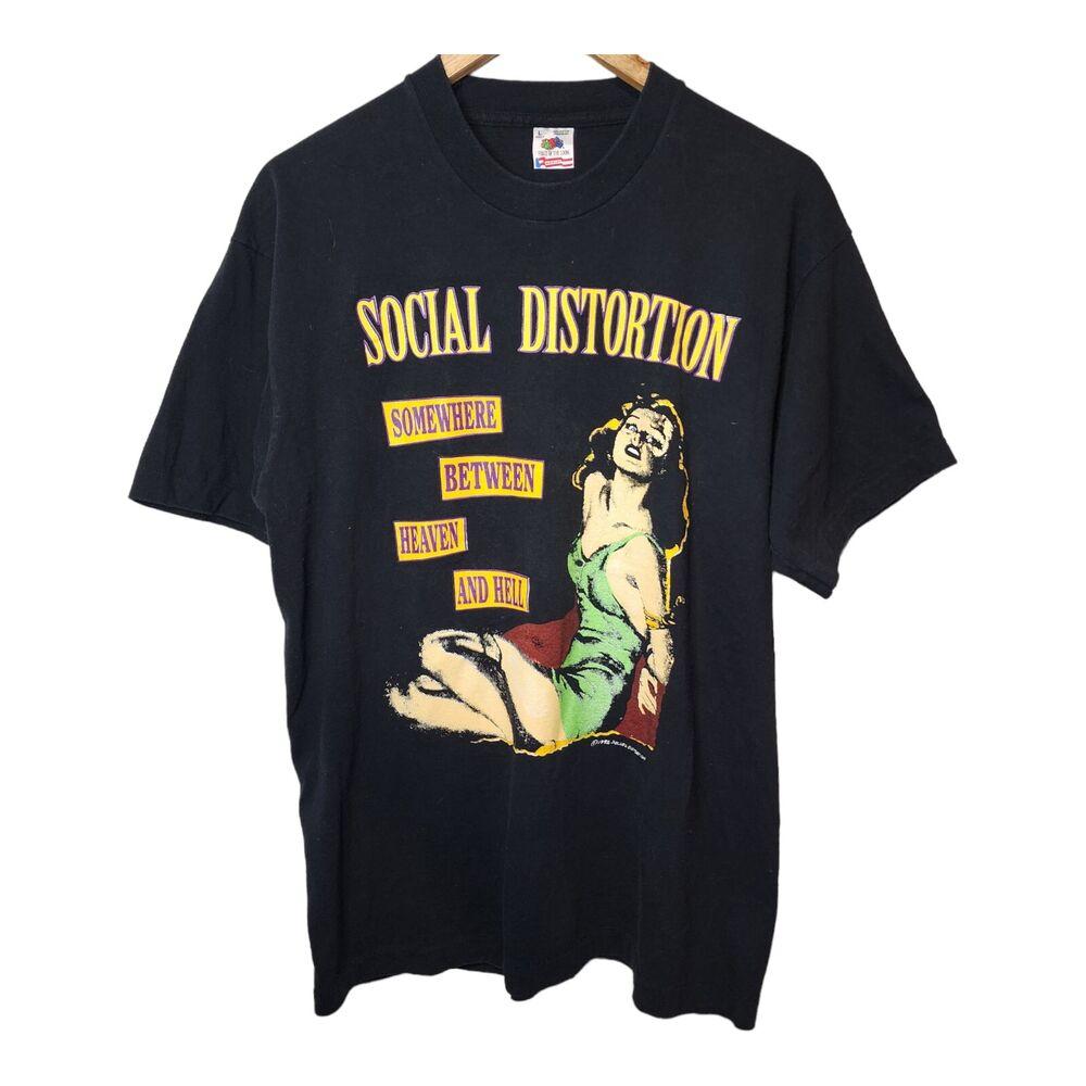 Vtg Social Distortion Band 1992 Bad Luck Tour Двусторонняя футболка унисекс в стиле 80-х и 90-х годов