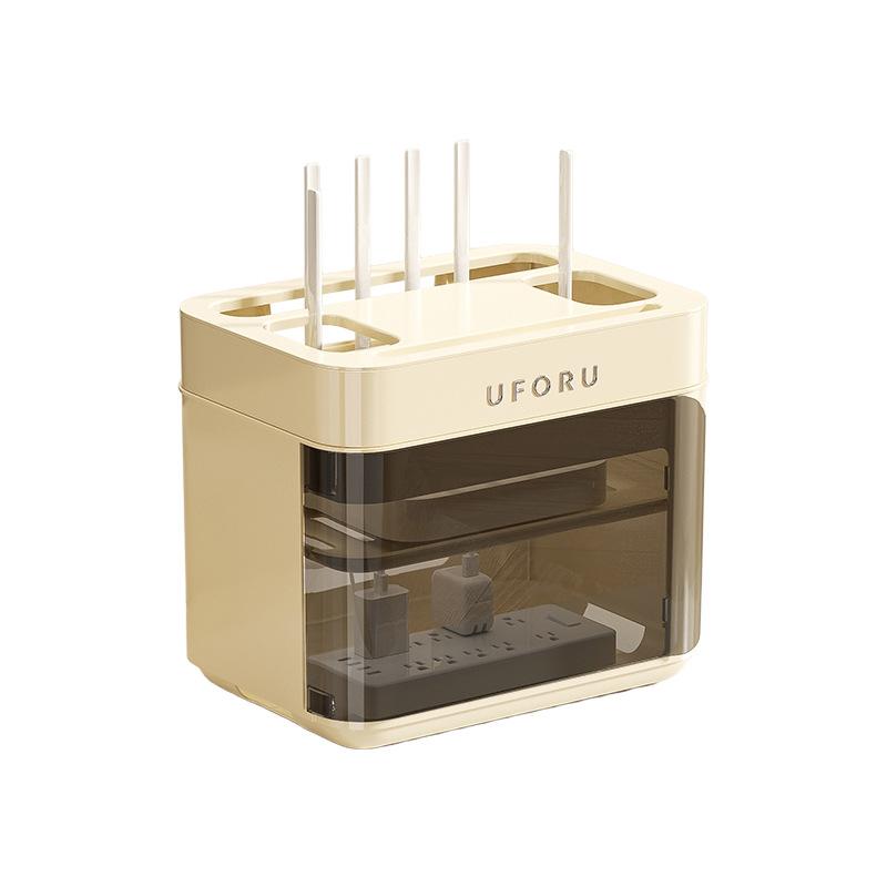 Router storage box Household multi-layer wireless wifi TV set-top box Shelf Cream wind plug-in board Storage box