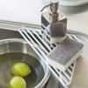 Triangle Sink Drain Rack Carbon Steel Corner Drying Holder Sponge Rag Organizer Over The Sink Drainer for Kitchen Cafe Restaurant Bakery Home