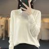 HNXC Autumn and Winter Knitted Sweater, Women's POLO Neck Solid Color Long-sleeved Sweater, Loose Solid Color Knitted Base Layer